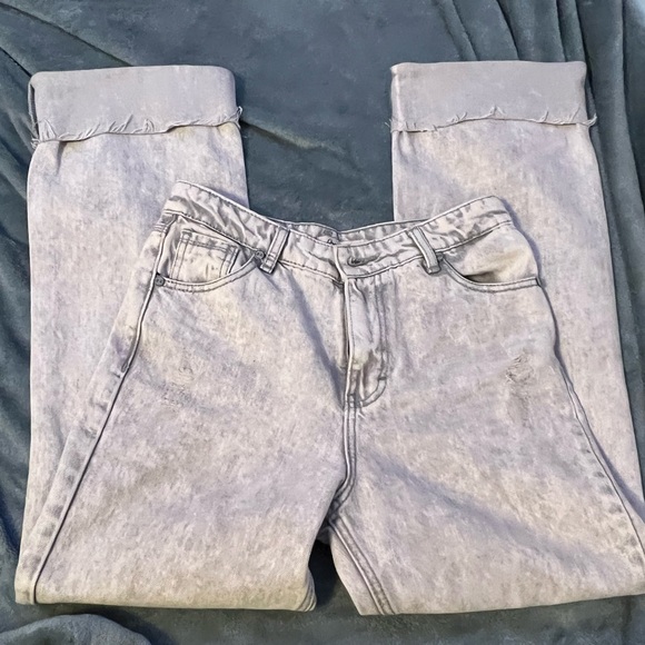 Grace and Emma wide leg gray denim crop pants - Picture 3 of 3